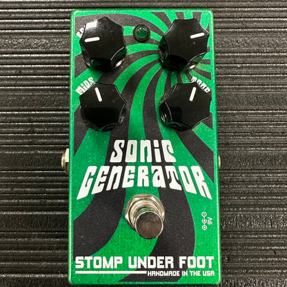 Top view of Used Stomp Under Foot Sonic Generator Fuzz Pedal w/Box 