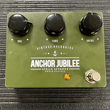 Top view of Used Apollo Approved Anchor Jubilee Overdrive Pedal w/box