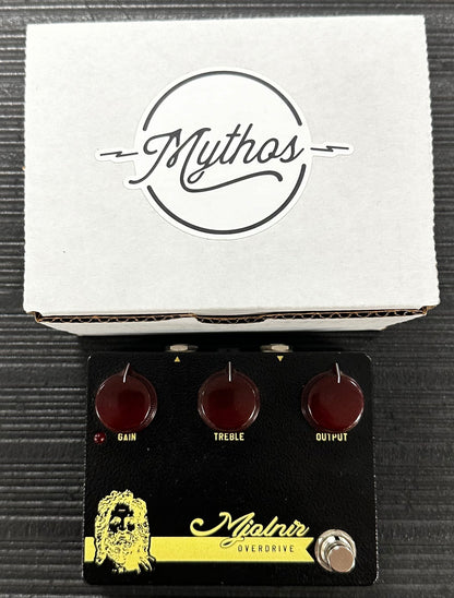 Top view with box of Used 2021 Mythos Pedals Wildwood Mjolnir Overdrive Pedal w/box 