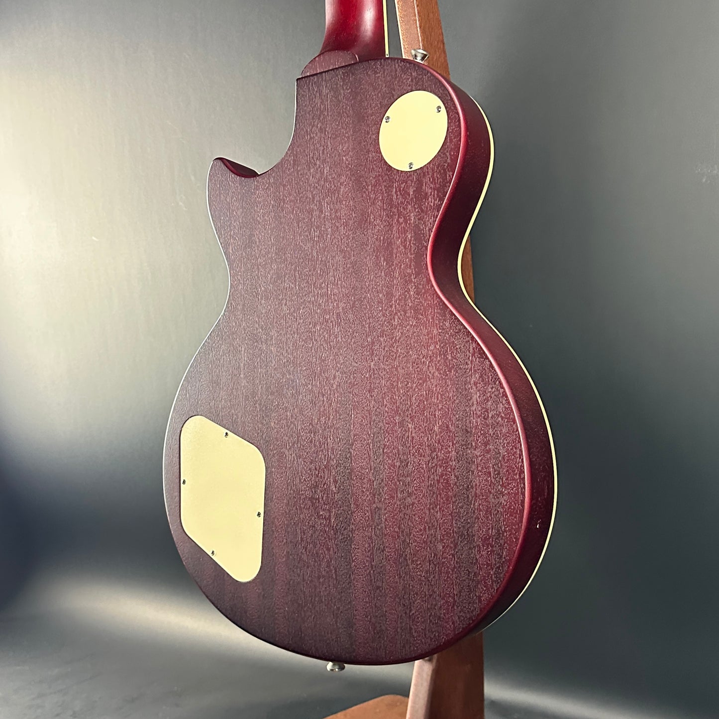 Back angle of Used Epiphone Les Paul Trad Pro IV Wine.