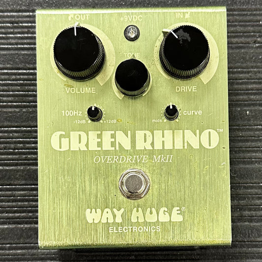 Top of Used Way Huge WHE202 Green Rhino Overdrive Pedal TSS3654