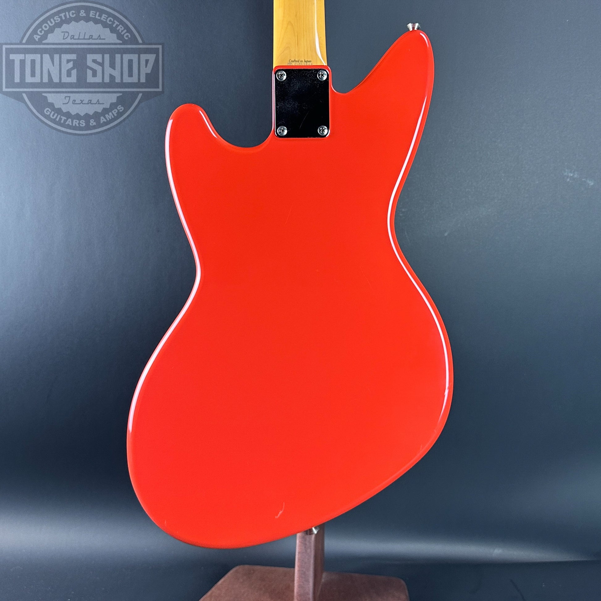 Back of Used 2003 Fender MIJ Jag-Stang Fiesta Red.