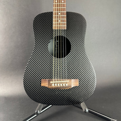 Front of Used Klos Travel Guitar Carbon Fiber.