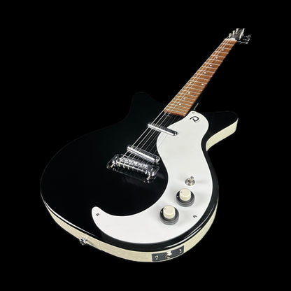 Front angle of Used Danelectro '59m NOS+ Double Cutaway Black.