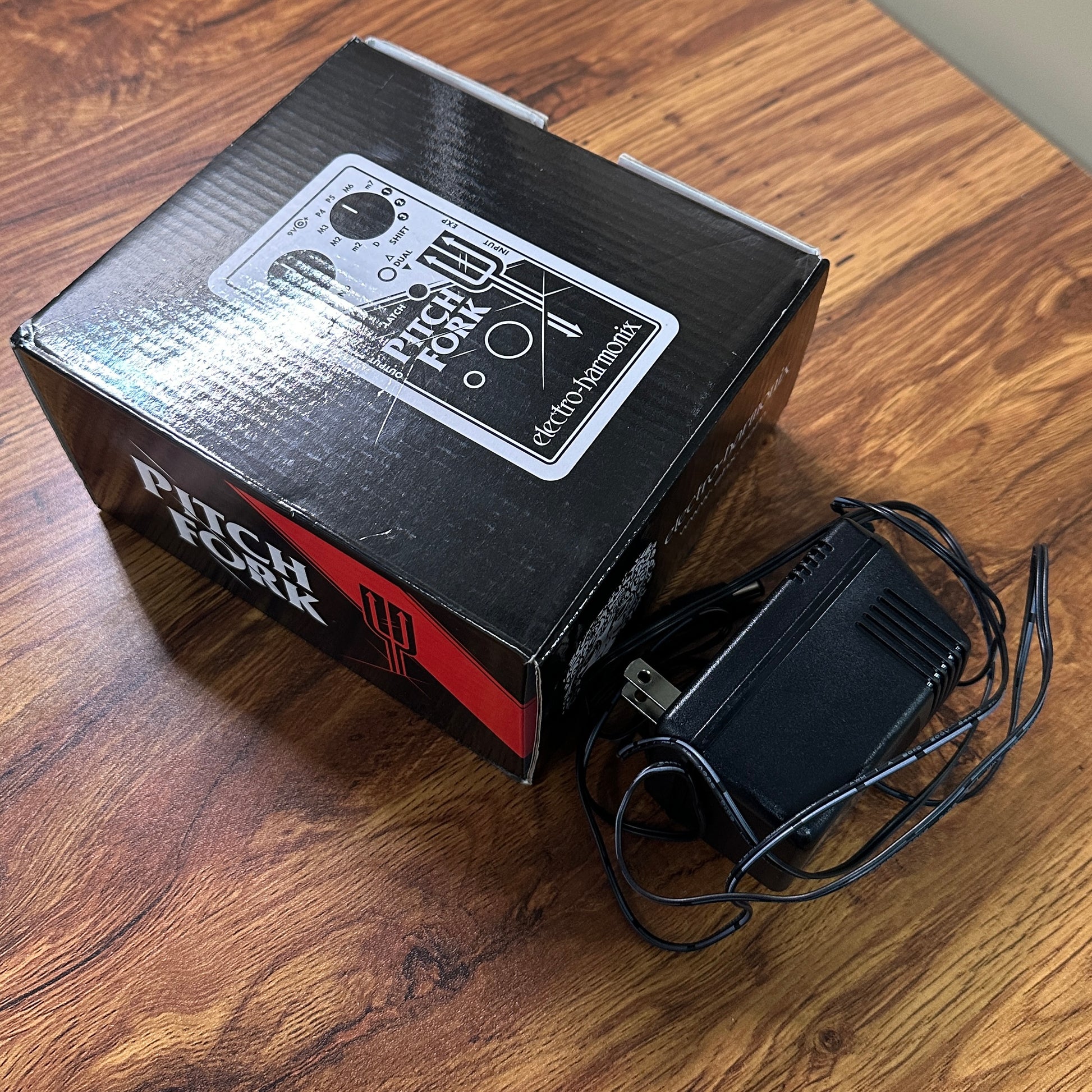 Box and power supply for Used Electro-Harmonix Pitch Fork.