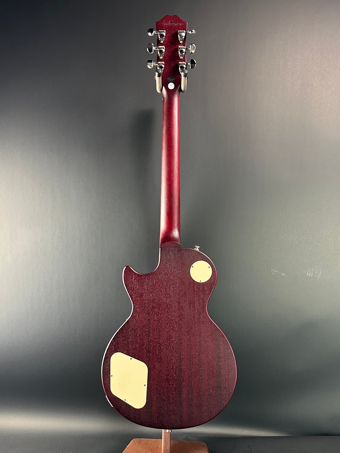 Full back of Used Epiphone Les Paul Trad Pro IV Wine.