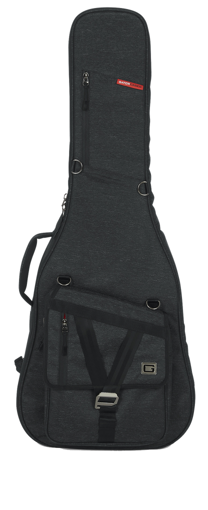 Front of Gator Transit Series Bag Resonator 00 Classical Guitars Charcoal Black.