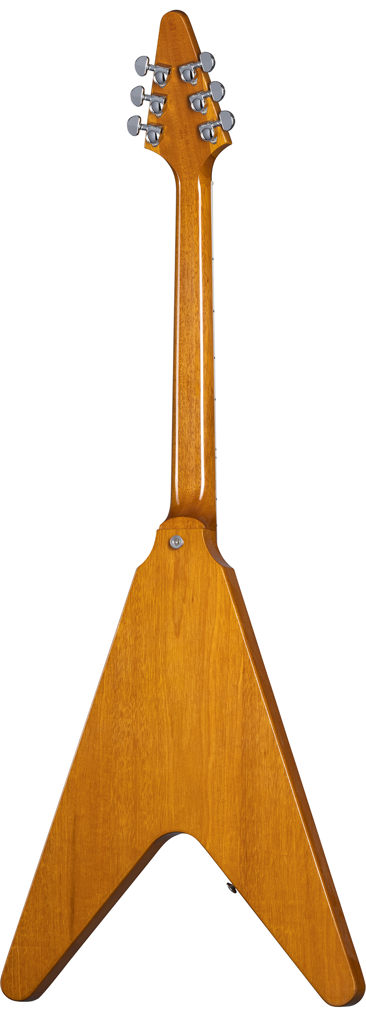 Back of Gibson 70s Flying V Antique Natural.