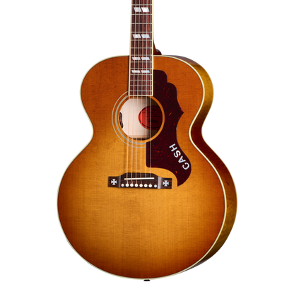 Front of Gibson Custom Shop Rosanne Cash J-185 Heritage Cherry Sunburst.