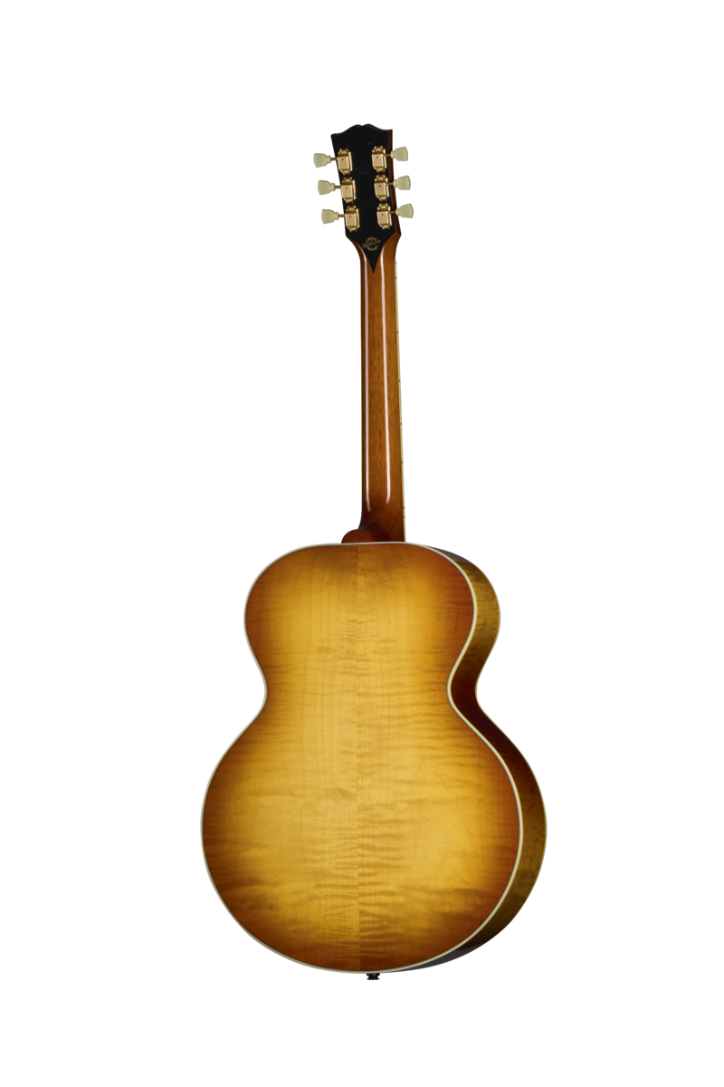 Back of Gibson Custom Shop Rosanne Cash J-185 Heritage Cherry Sunburst.