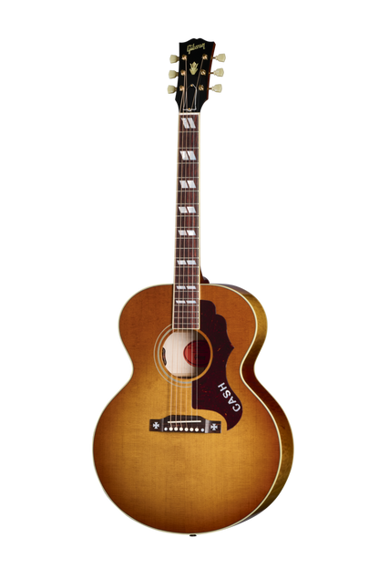 Full frontal of Gibson Custom Shop Rosanne Cash J-185 Heritage Cherry Sunburst.