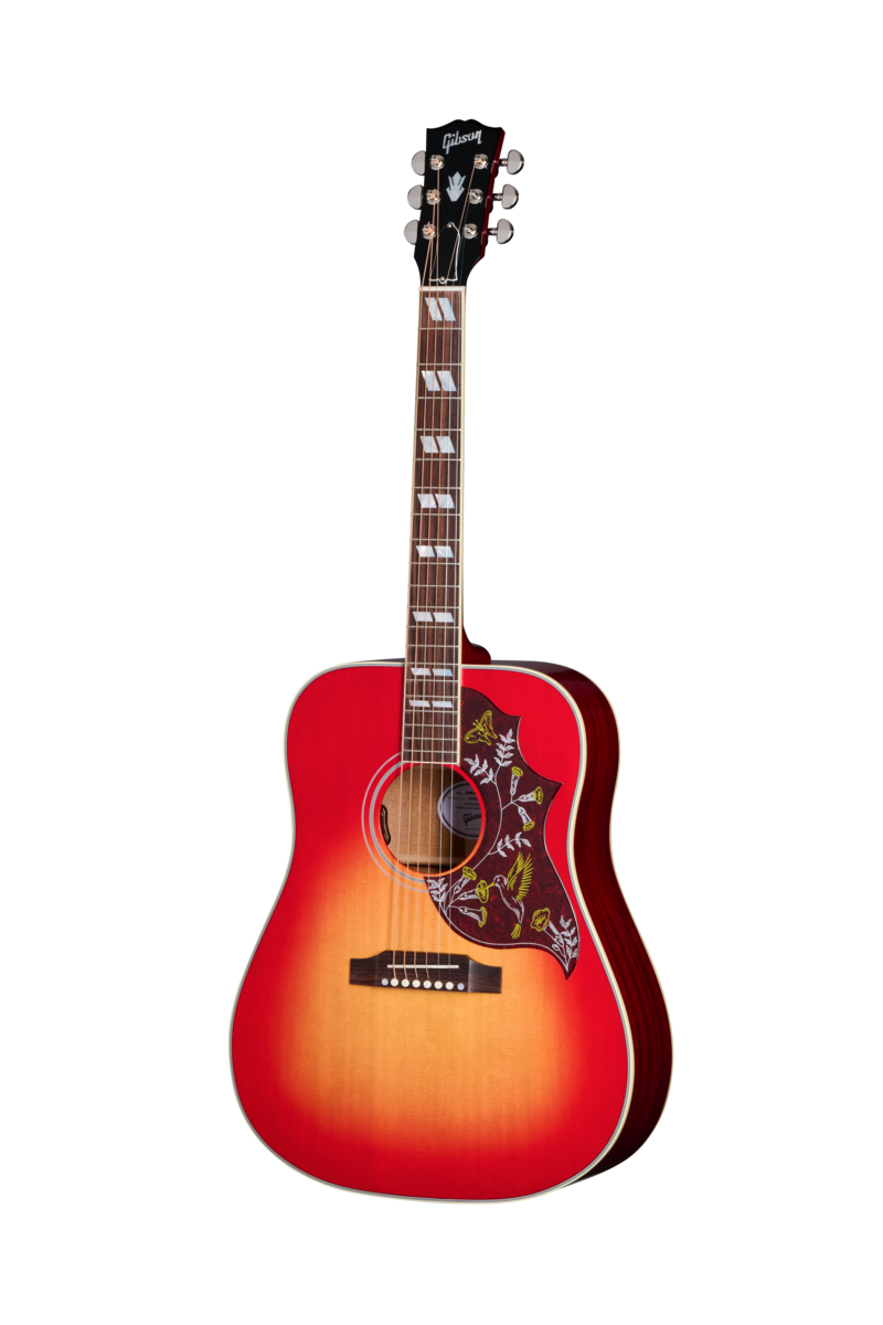 Full frontal of Gibson Hummingbird Standard Vintage Cherry Sunburst.