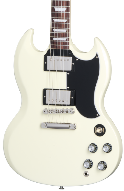 Front of Gibson SG Standard '61 Stop Bar Classic White.