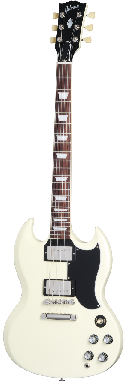 Full frontal of Gibson SG Standard '61 Stop Bar Classic White.