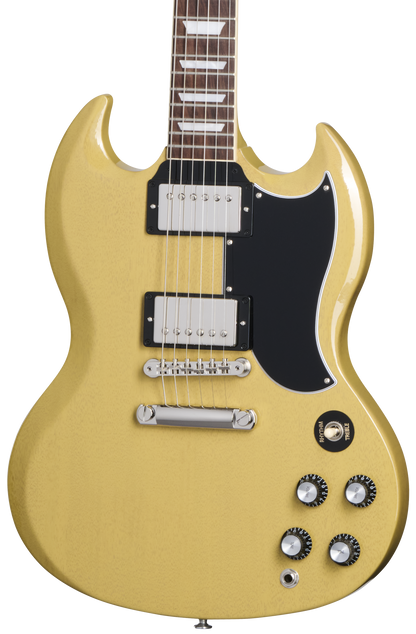 Front of Gibson SG Standard '61 Stop Bar TV Yellow.