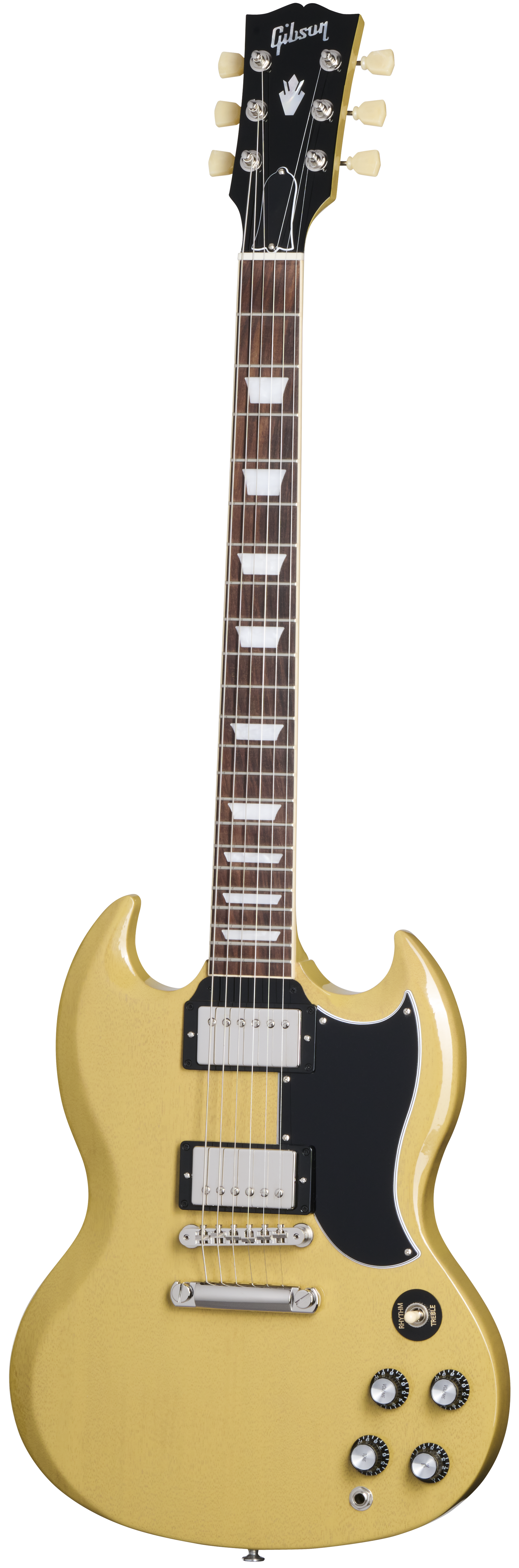 Full frontal of Gibson SG Standard '61 Stop Bar TV Yellow.