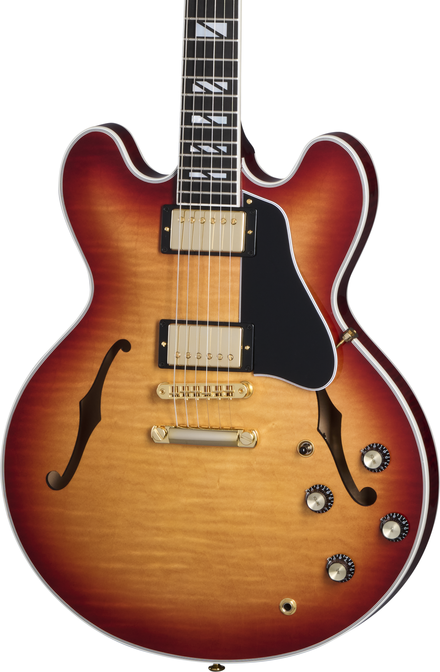 Front of Gibson USA ES Supreme Bourbon Burst.