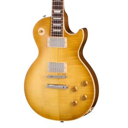 Front of Gibson USA Les Paul Standard 50s Faded Vintage Honey Burst.