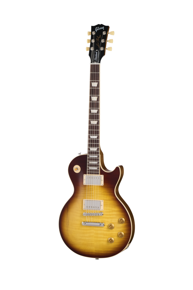 Full frontal of Gibson USA Les Paul Standard 50s Faded Vintage Tobacco Burst.