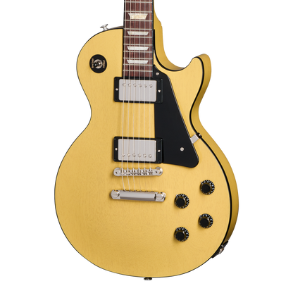 Front of Gibson USA Les Paul Standard 50s Mahogany Top TV Yellow.