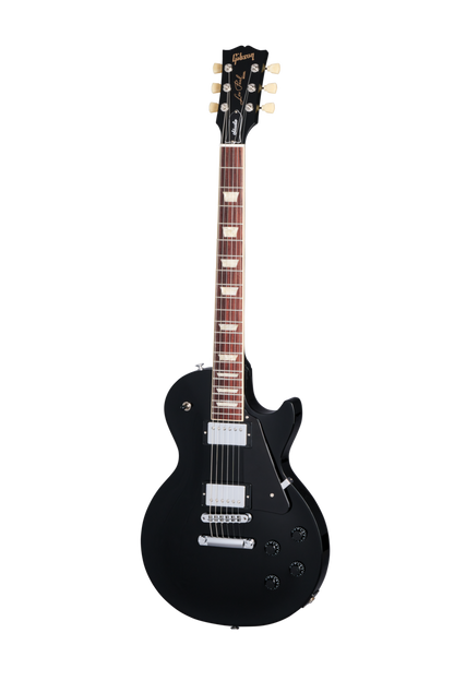 Full frontal of Gibson USA Les Paul Studio Ebony.