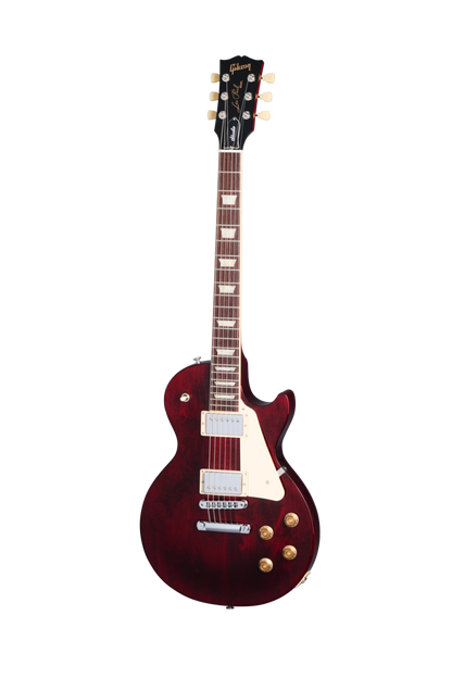 Full frontal of Gibson USA Les Paul Studio Wine Red.