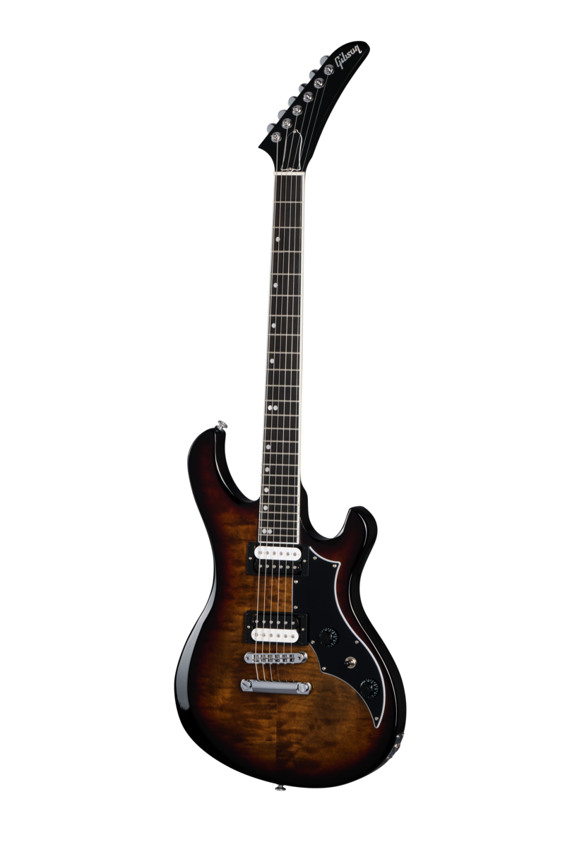 Full frontal of Gibson USA Victory Figured Top Smokehouse Burst.