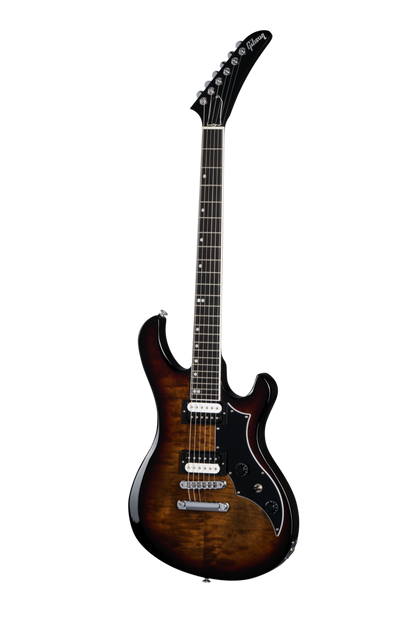 Full frontal of Gibson USA Victory Figured Top Smokehouse Burst.