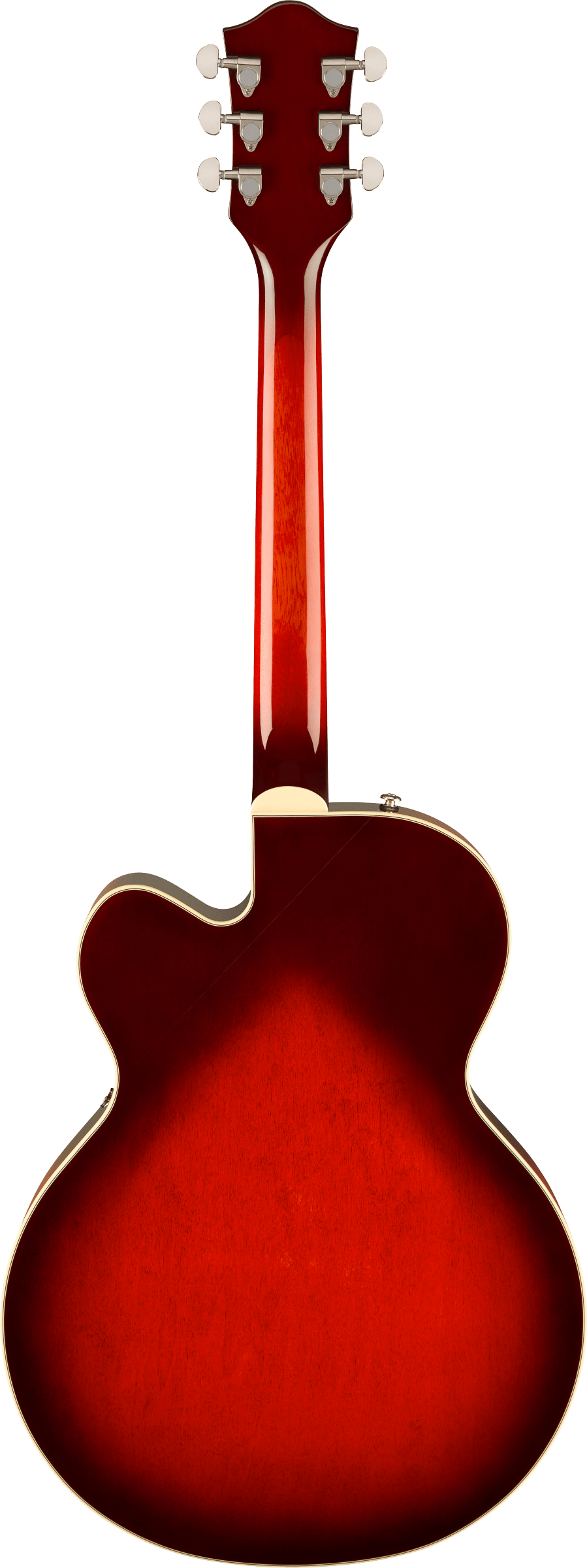 Back of Gretsch G2420 Streamliner Hollowbody Claret Burst.