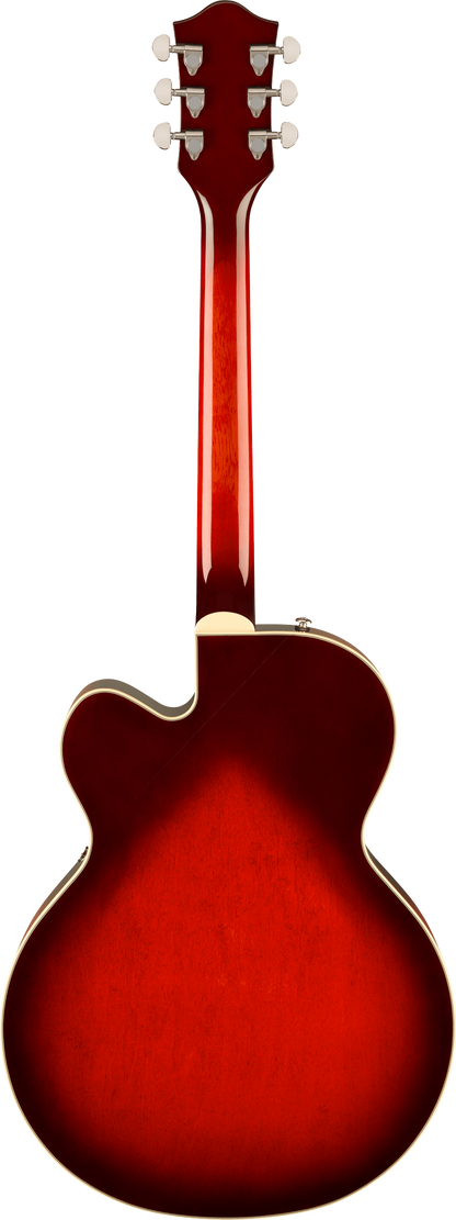 Back of Gretsch G2420 Streamliner Hollowbody Claret Burst.