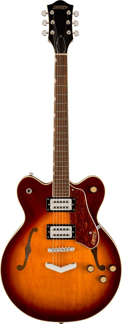 Full frontal of Gretsch G2622 Streamliner Center Block Double-Cut w/V-Stoptail Forge Glow.