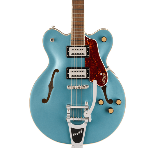 Front of Gretsch G2622T Streamliner Center Block Double Cut w/bigsby Arctic Blue.