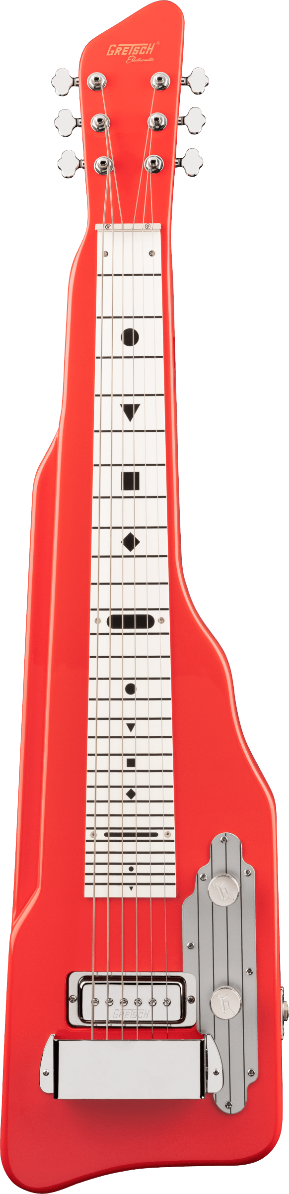 Full frontal of Gretsch G5700 Electromatic Lap Steel Tahiti Red.