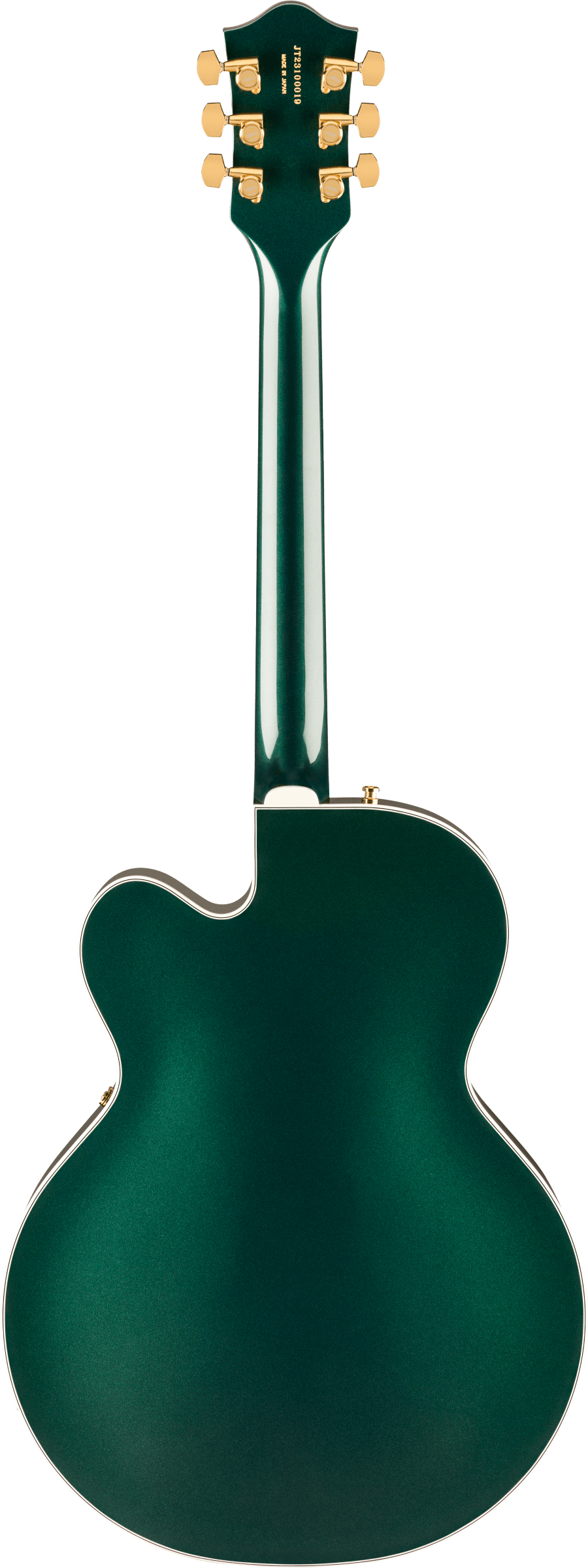 Back of Gretsch Professional Nashville Hollowbody Cadillac Green.