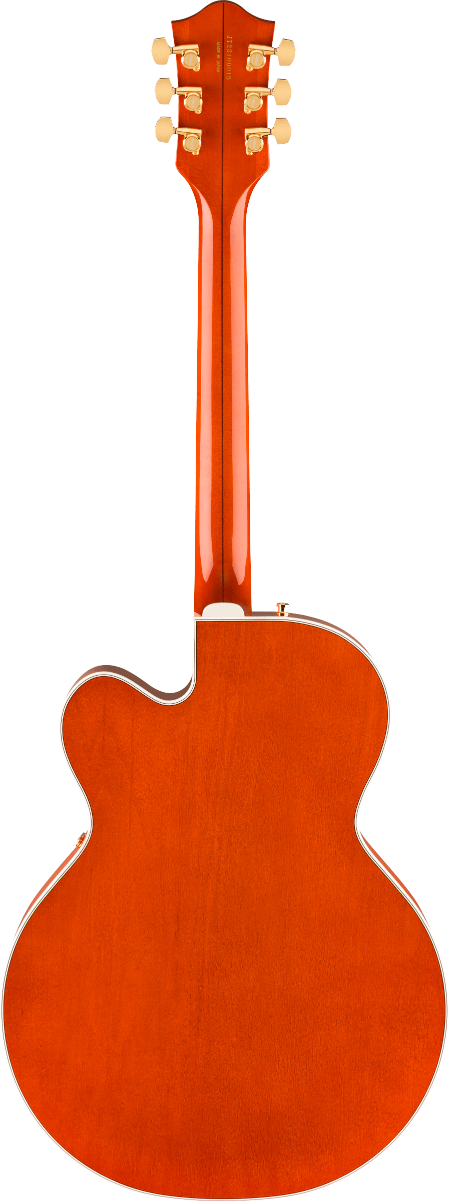 Back of Gretsch Professional Nashville Hollowbody Orange Stain.