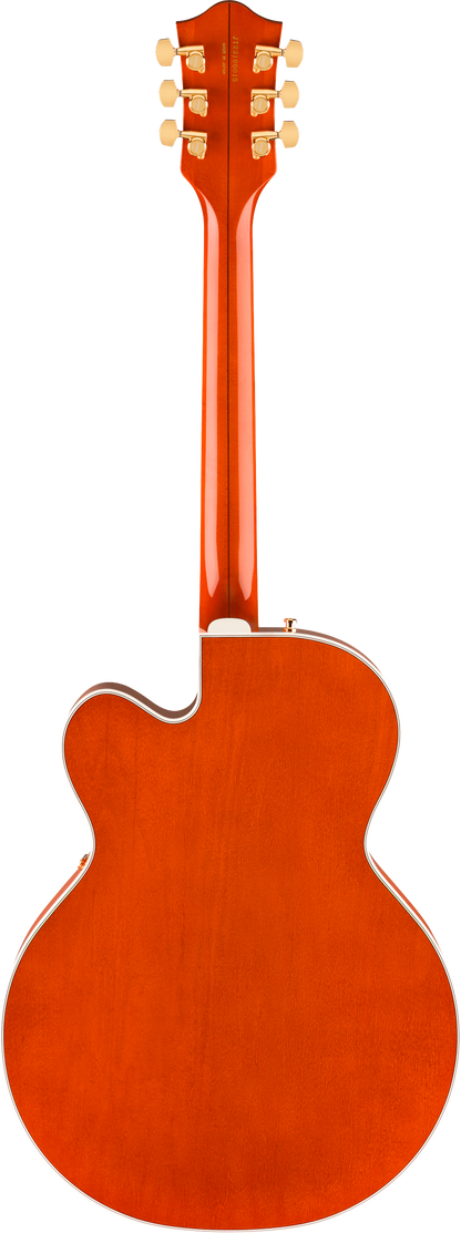 Back of Gretsch Professional Nashville Hollowbody Orange Stain.