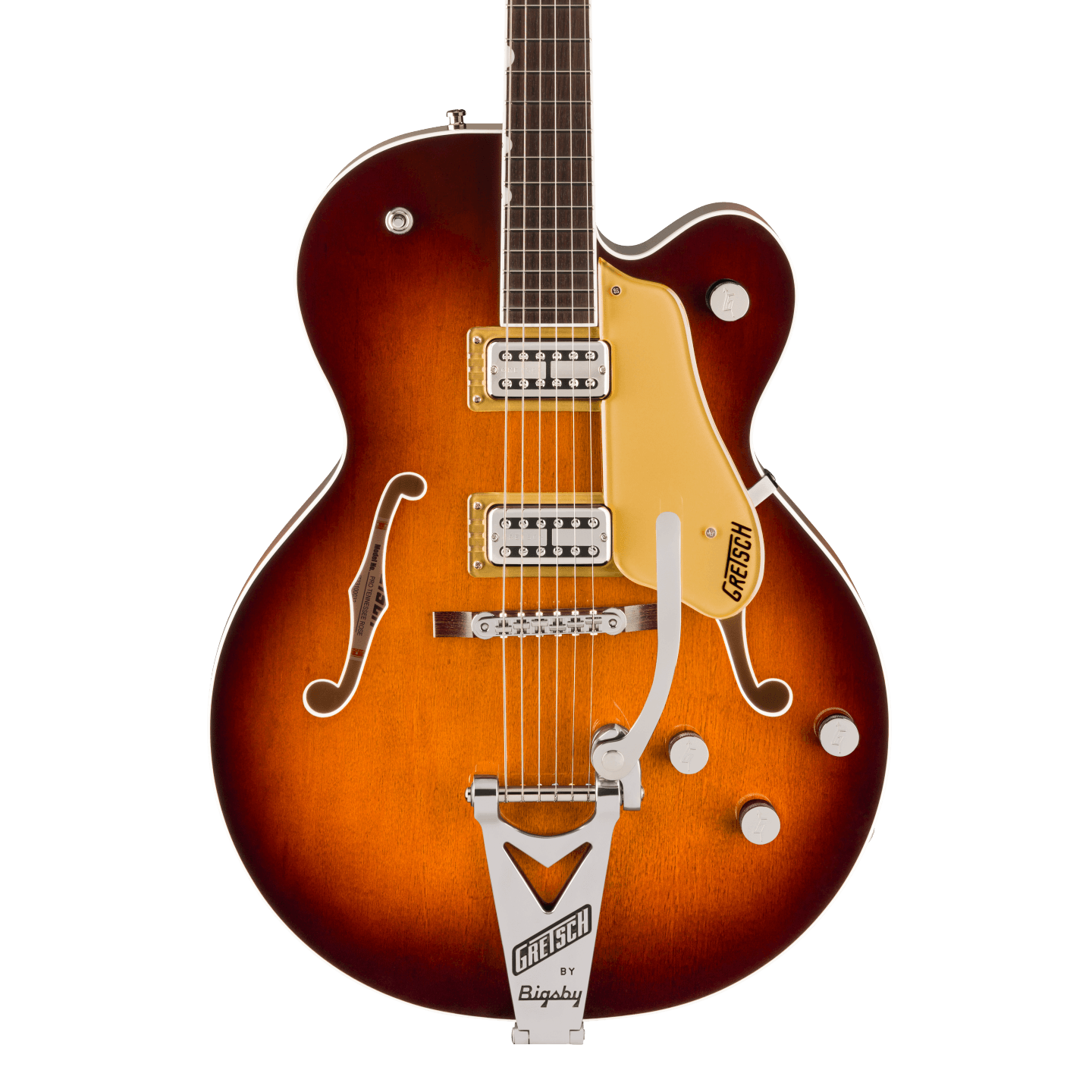 Front of Gretsch Professional Tennessean Hollowbody Havana Burst.