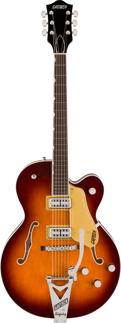 Full frontal of Gretsch Professional Tennessean Hollowbody Havana Burst.