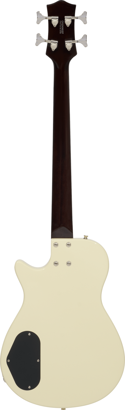 Back of Gretsch Streamliner Jet Club Bass Single-Cut Vintage White.