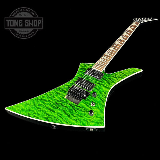 Front angle of Used Jackson Kelly KEXQ Trans Green.