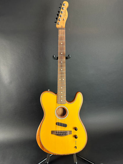 Full front of Used Fender Player Acoustasonic Telecaster Butterscotch.