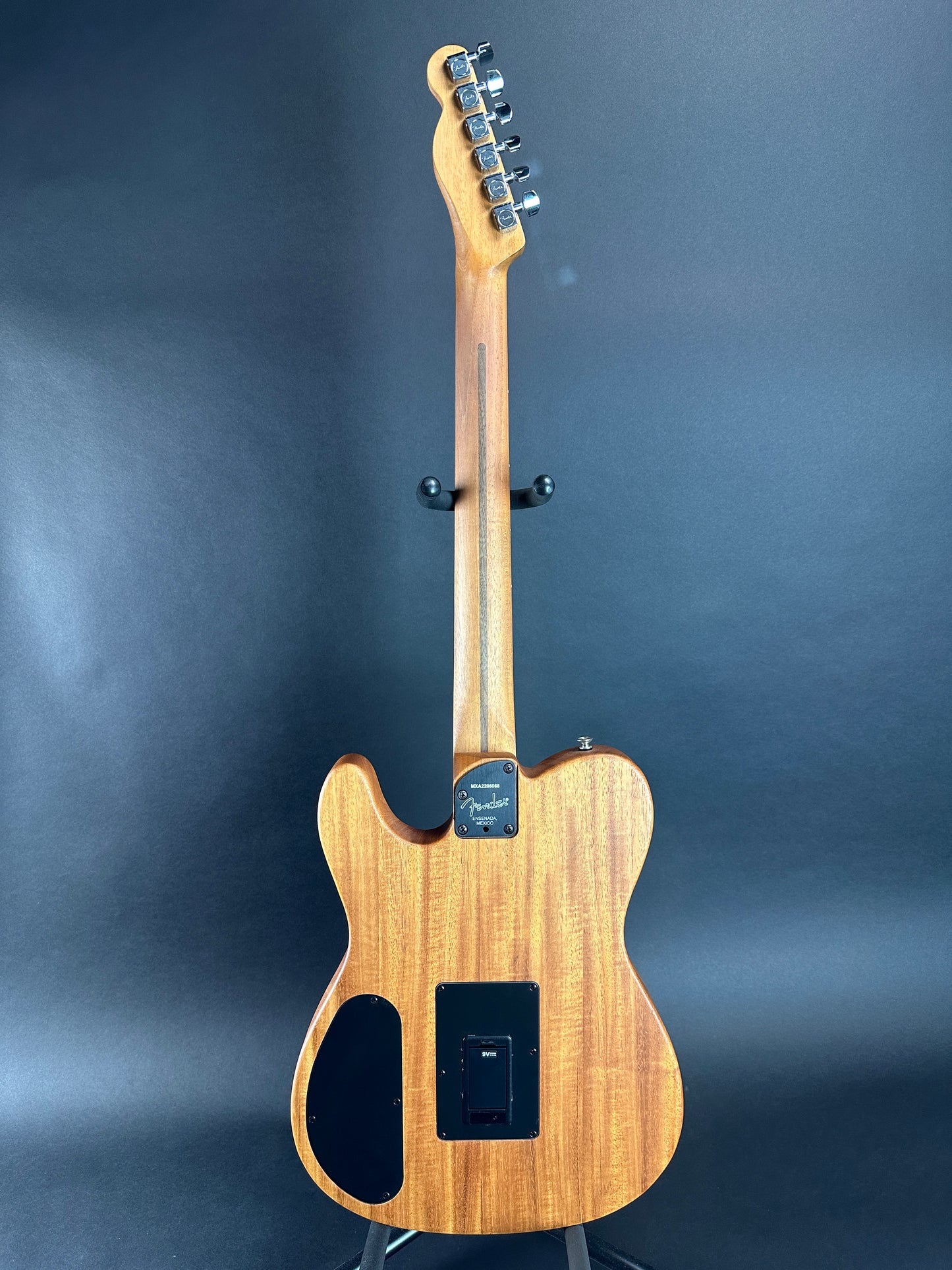 Full back of Used Fender Player Acoustasonic Telecaster Butterscotch.