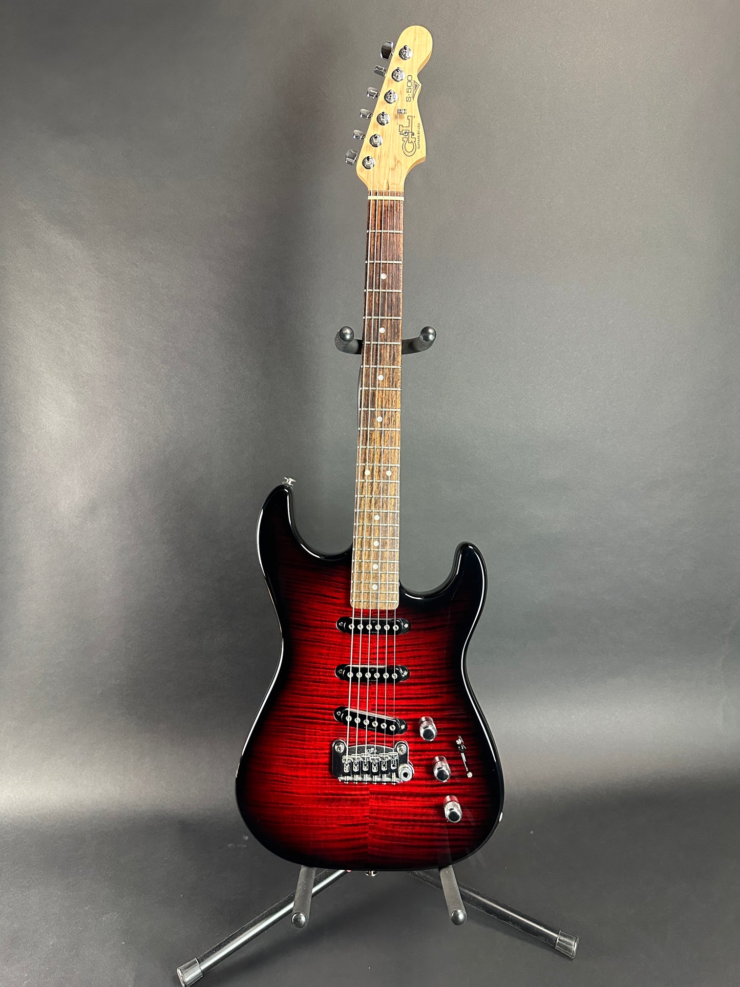 Full front of Used G&L USA S500 Redburst.