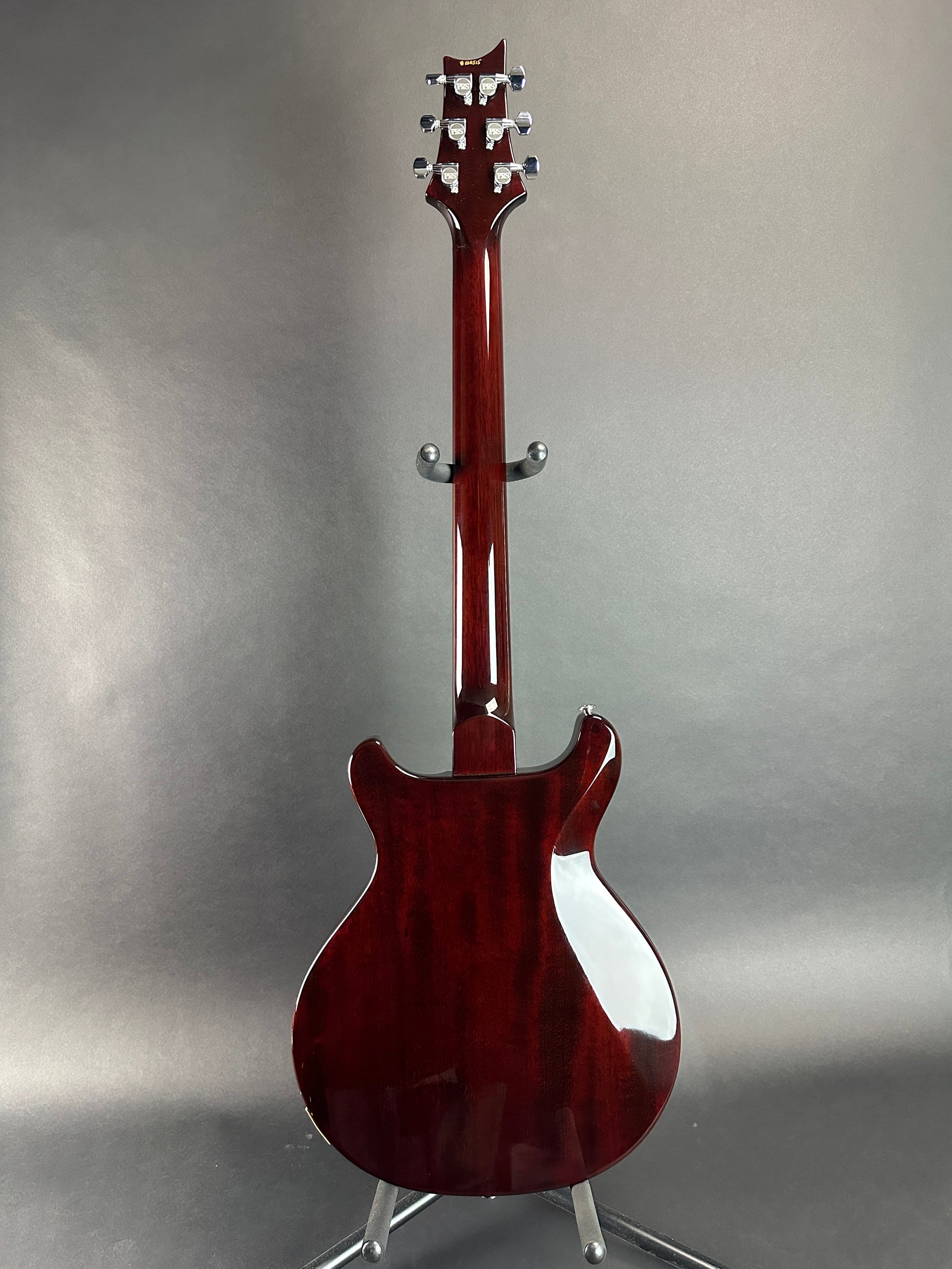 Full back of Used PRS USA Mira Dark Cherry.