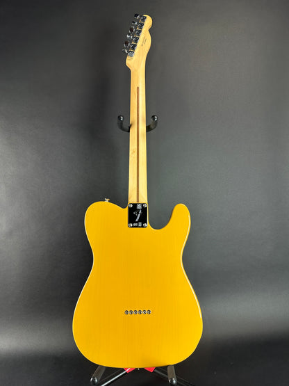 Full back of Used Fender Player Telecaster Butterscotch Left Handed.