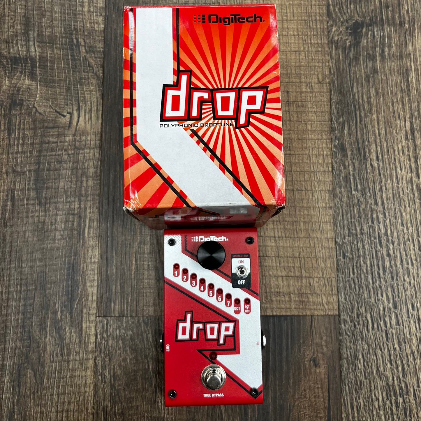 Top w/box of Used Digitech Drop Polyphonic Droptune Pedal w/Box TFW42