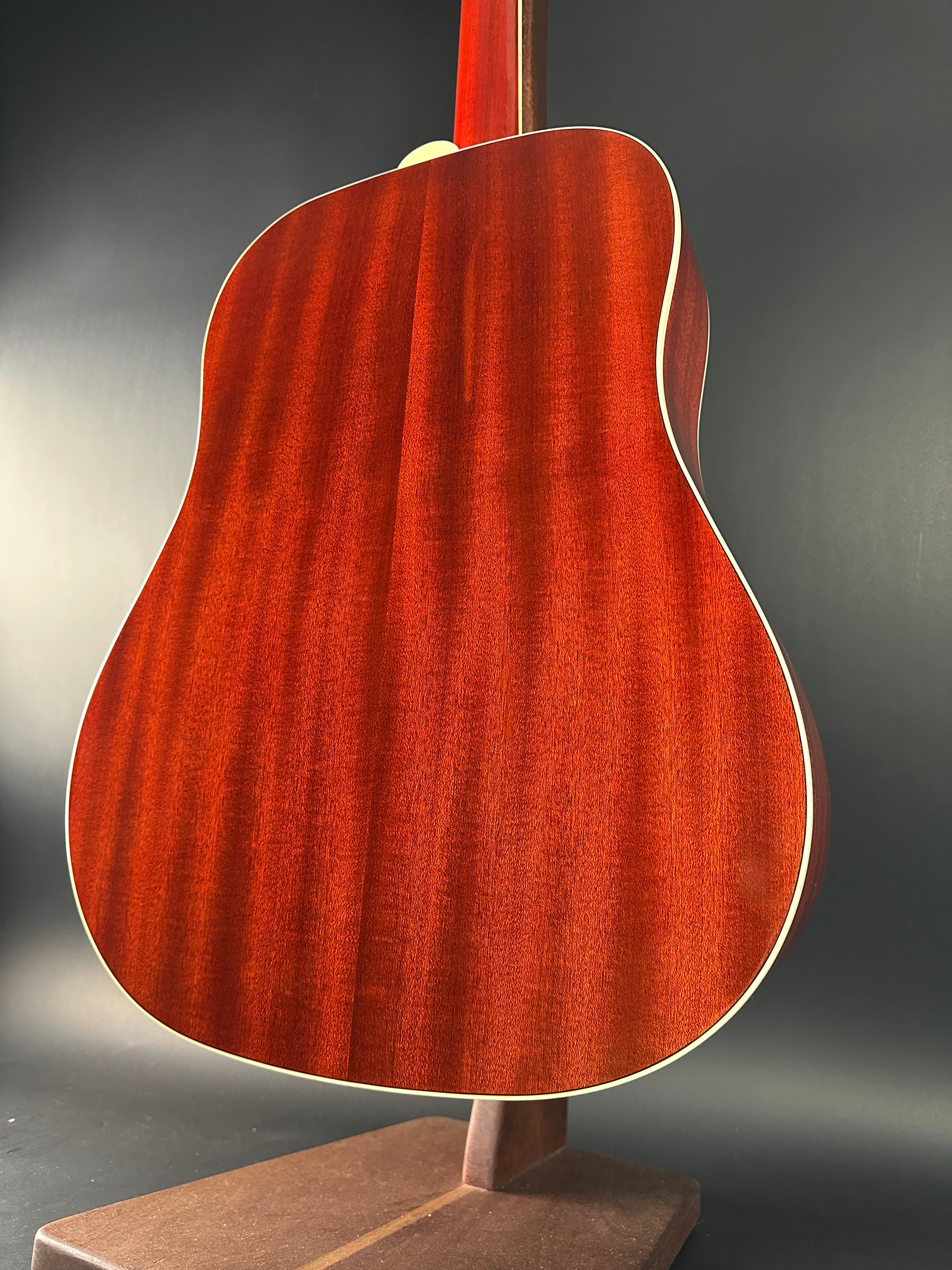 Back angle of Used Epiphone Hummingbird Studio AE Cherry Burst.