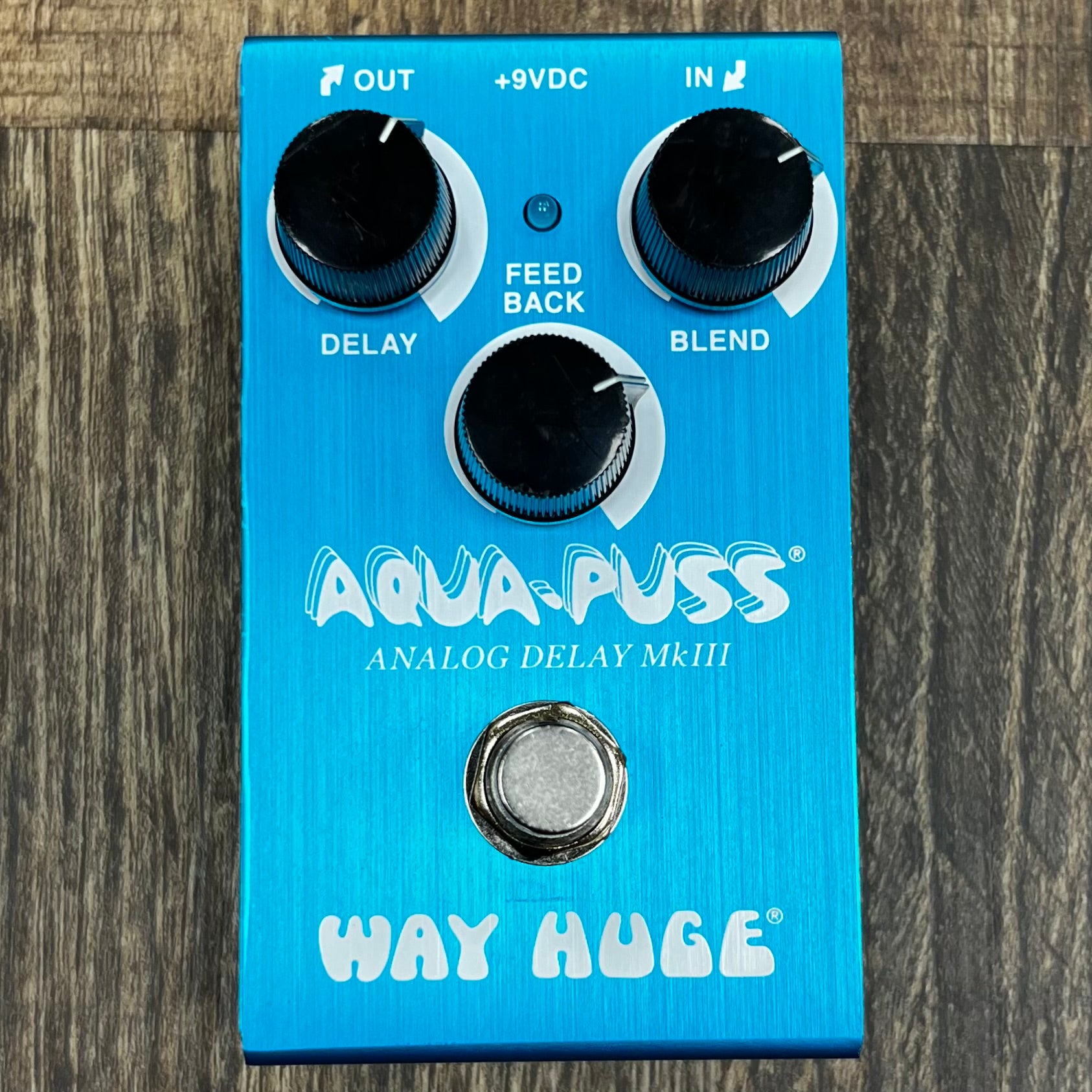 Top of Used Way Huge Aqua Puss MKIII WM71 Analog Delay Pedal w/box TFW75