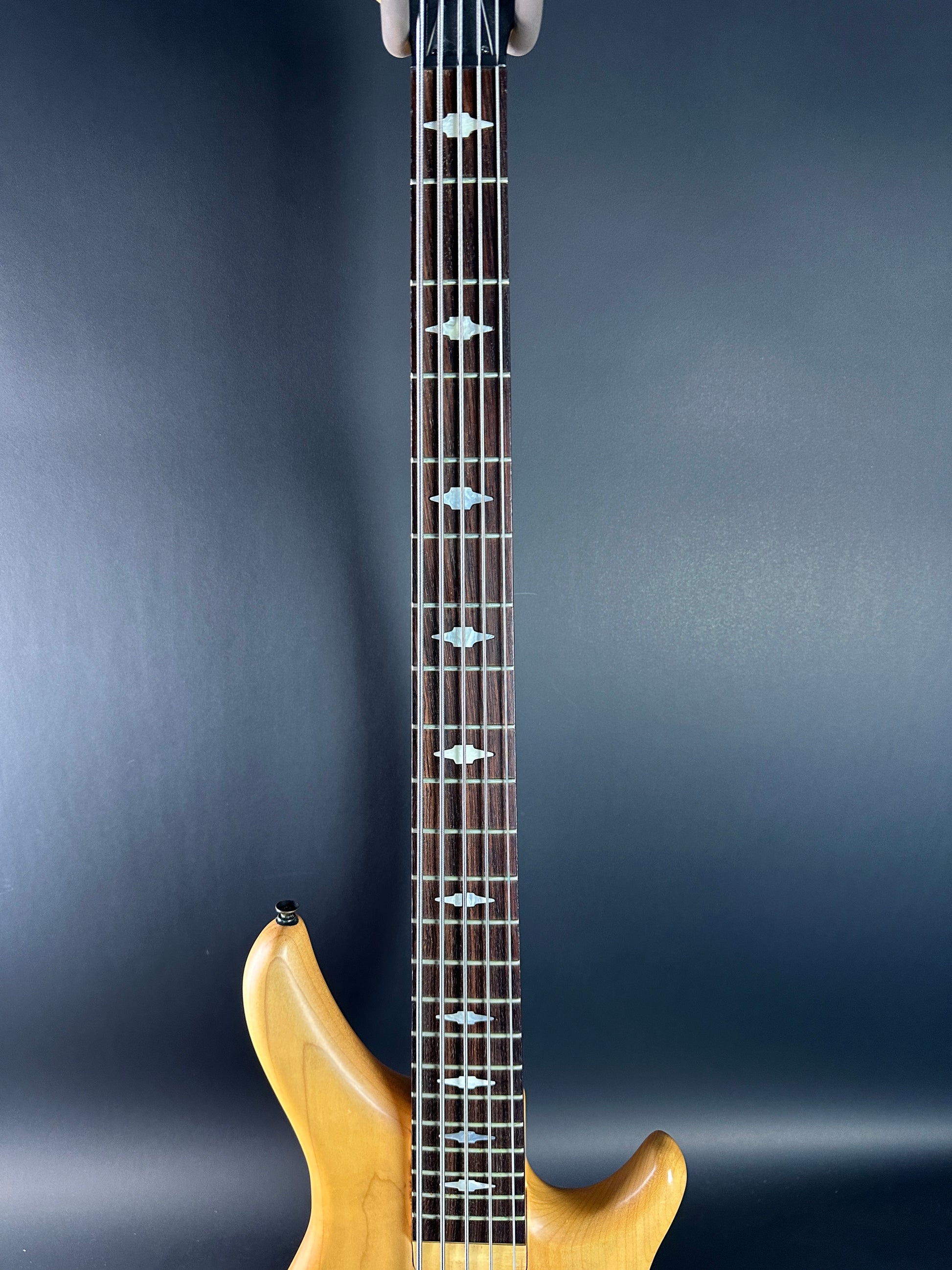 Fretboard of Used 1992 Ibanez GT Series 5-String Bass.