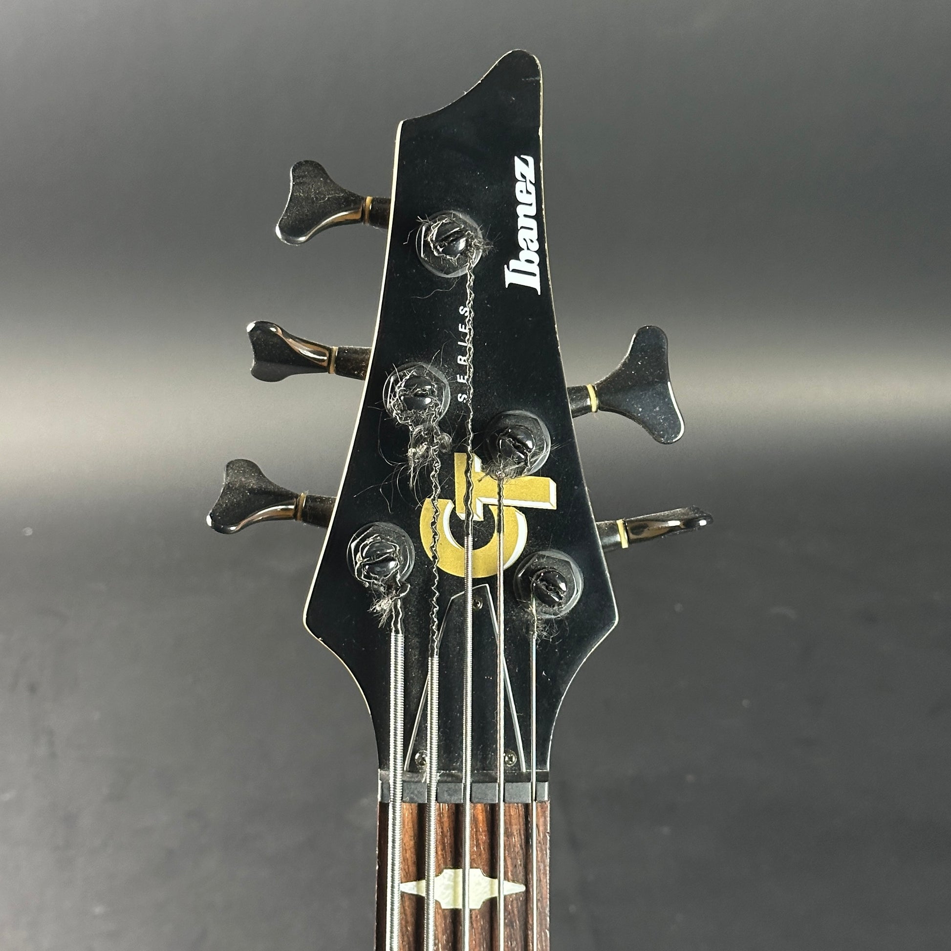 Headstock of Used 1992 Ibanez GT Series 5-String Bass.